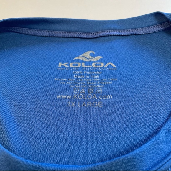 Koloa Wave Men's Athletic Sleeveless T-Shirt Royal Blue Size 3XL - Picture 6 of 7